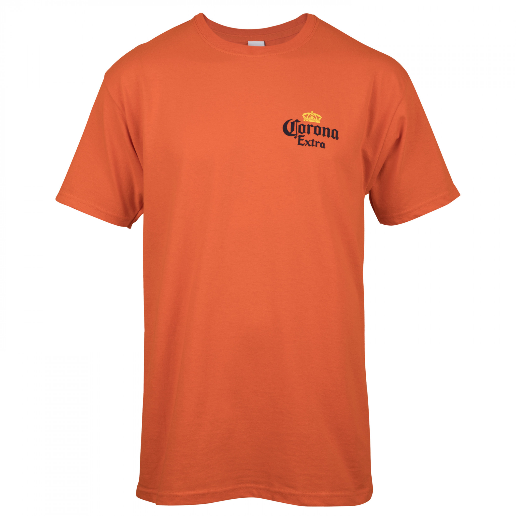 Corona Extra Label Orange Front and Back Print T-Shirt
